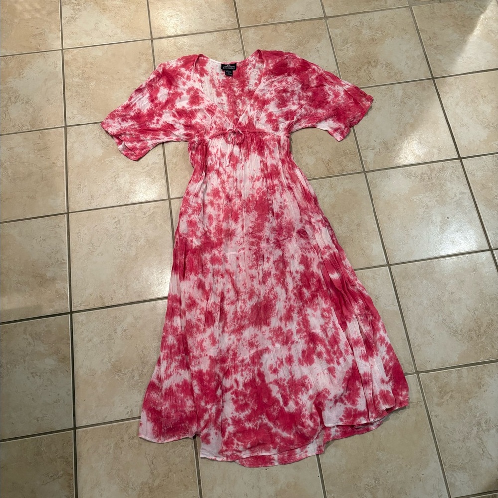 Angie Asymmetrical Dress in Red and White